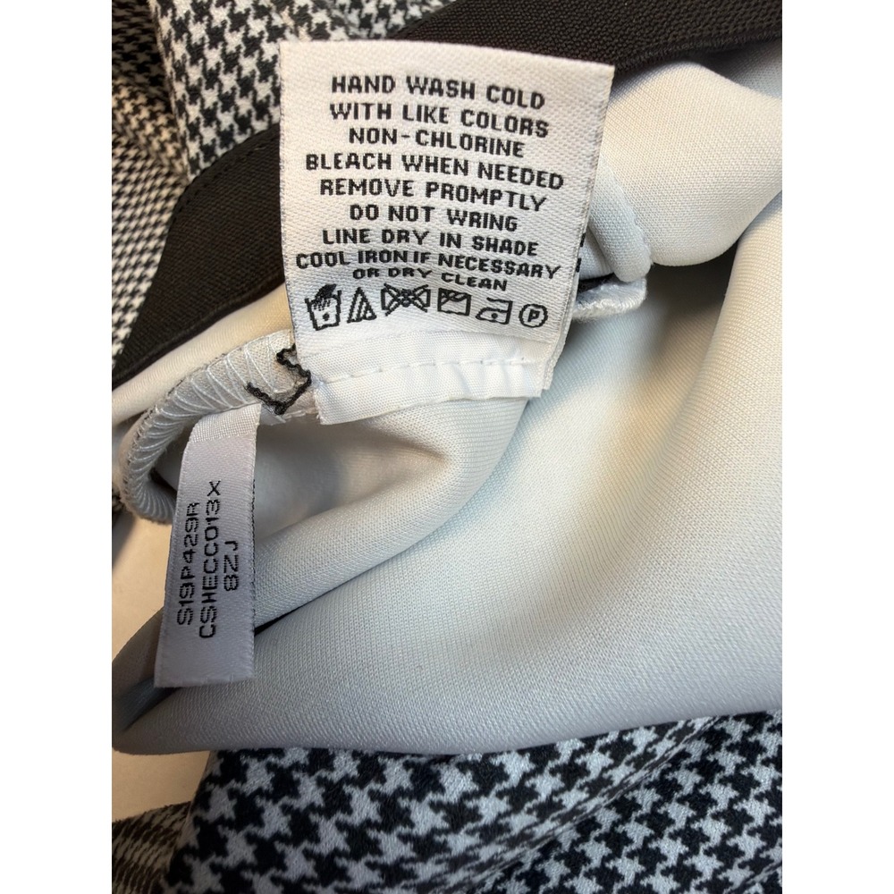 Calvin Klein Houndstooth Pull On Dress Pants Womens 6 Black White S19P429R - Picture 9 of 11